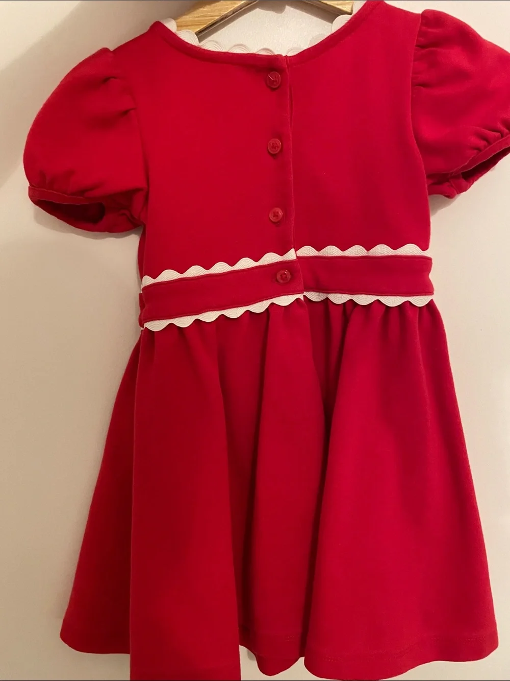 Janie and Jack Girls Red Scalloped Waist Party Dress